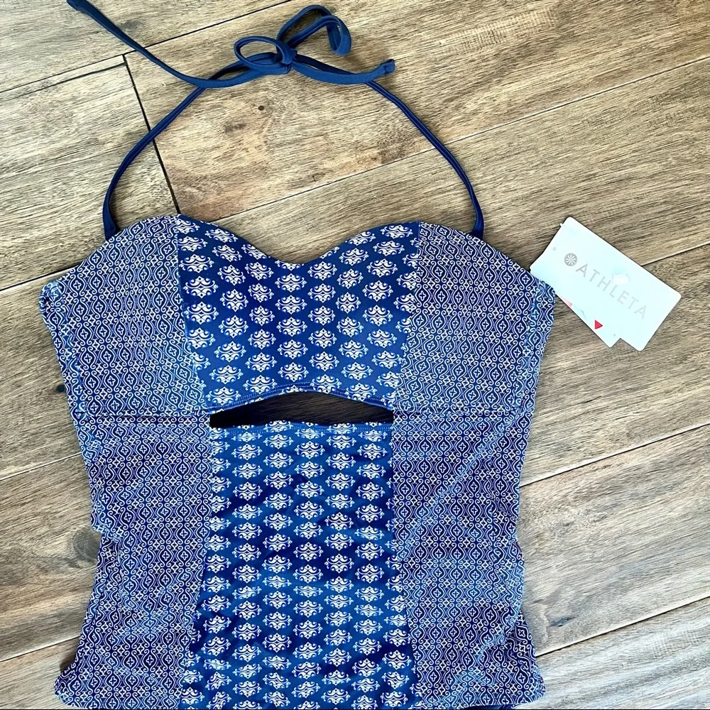 NWT Athleta Blue Tile Swimsuit - Picture 3 of 8